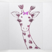 Ms. Giraffe Schattige Sarcastisch Ontwerp Drieluik Aankondiging (Binnenkant midden)