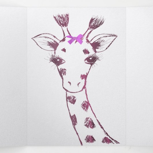 Ms. Giraffe Schattige Sarcastisch Ontwerp Drieluik Aankondiging (Binnenkant midden)