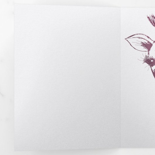 Ms. Giraffe Schattige Sarcastisch Ontwerp Drieluik Aankondiging (Binnenzijde eerst)