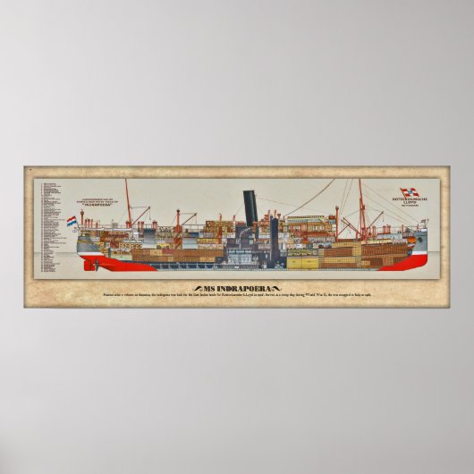 MS Indrapoera Cutaway - Inboardprofiel Poster (Voorkant)