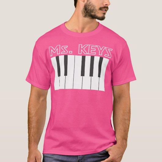 Ms. Keys Keyboard Piano Player Musical T-shirt (Voorkant)