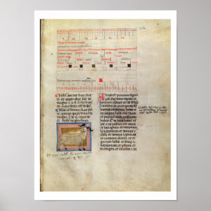 Ms Latin 7272 fol.112 Illuminated calendar page fo Poster