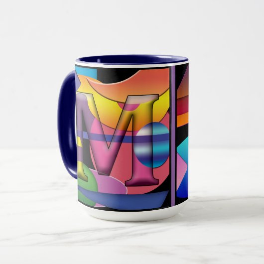 MS Monogramed, Initialed Coffee Mok (Voorkant links)