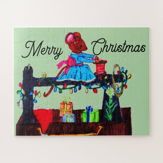 MS. MOUSE MAKES A SANTA HAT LEGPUZZEL (Horizontaal)