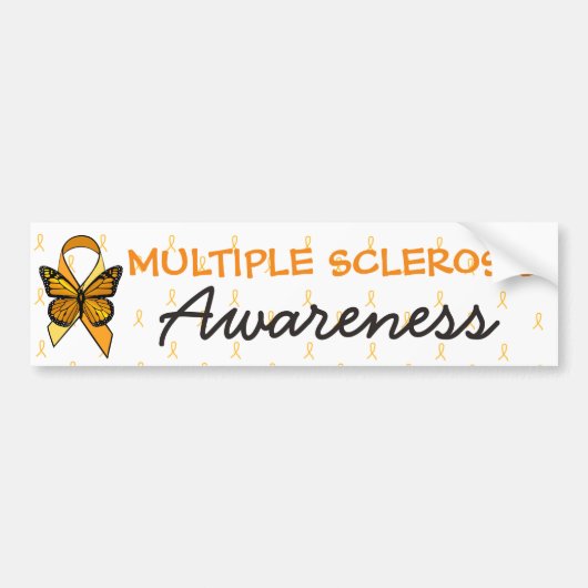 MS Multiple Sclerose Awareness Ribbon Bumper Bumpersticker (Voorkant)