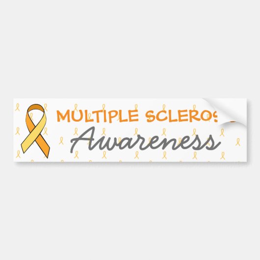 MS Multiple Sclerose Awareness Ribbon Bumper Bumpersticker (Voorkant)