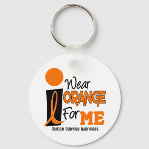 MS multiple sclerose ik Draag Oranje voor ME 9 Sleutelhanger