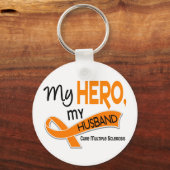 MS Multiple Sclerose MY HERO MY HUSBAND 42 Sleutelhanger (Voorkant)
