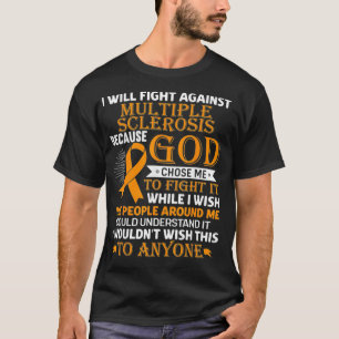 MS Multiple Sclerosis Awareness Orange Ribbon Men  T-shirt