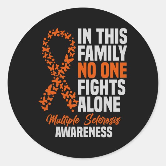 MS Multiple Sclerosis Awareness Oranje lintgeschen Ronde Sticker (Voorkant)