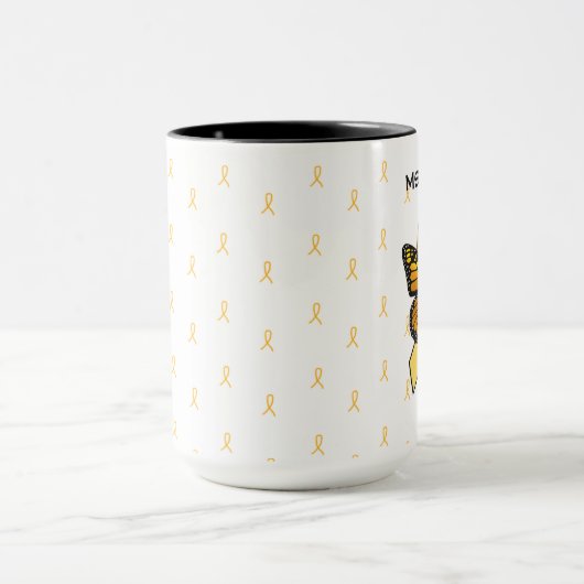 MS Multiple Sclerosis Butterfly Ribbon Coffee Mok (Midden)