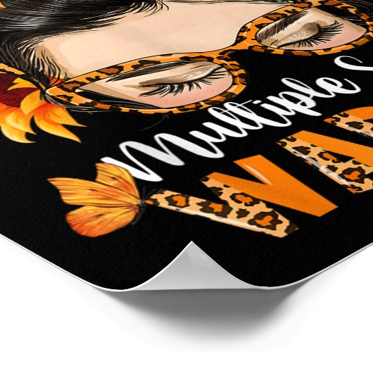 MS Multiple Sclerosis Warrior Awareness Oranje MEs Poster (Hoek)