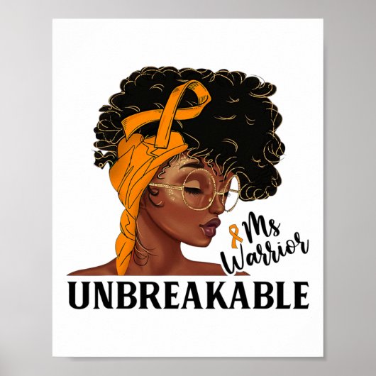 Ms Warrior Unbreakable Black Woman Corps Bewustzij Poster (Voorkant)