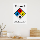 MSDS-waarschuwing voor ethanol Poster (Keuken)