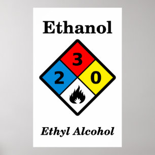 MSDS-waarschuwing voor ethanol Poster