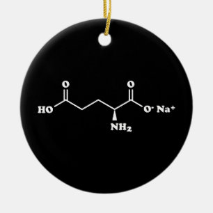MSG Mononatrium glutamaat Molecule Chemische formu Keramisch Ornament