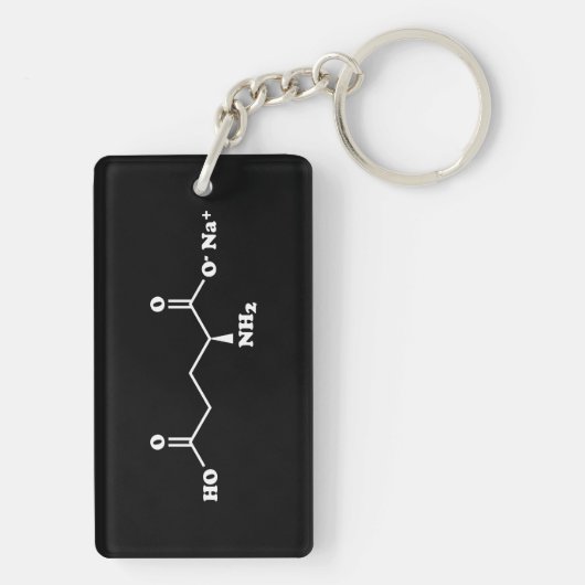 MSG Mononatrium glutamaat Molecule Chemische formu Sleutelhanger (achterkant)