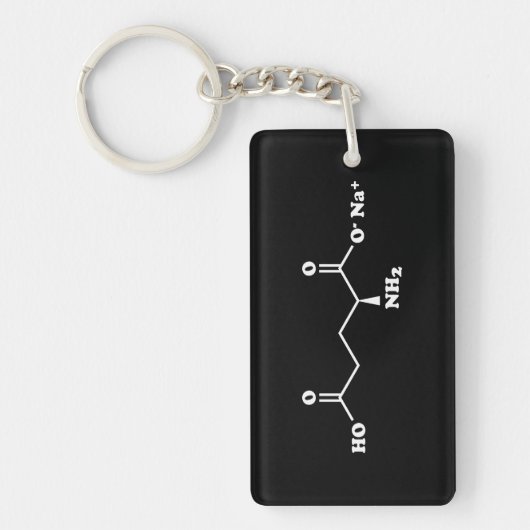 MSG Mononatrium glutamaat Molecule Chemische formu Sleutelhanger (Voorkant)