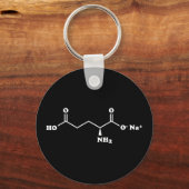 MSG Mononatrium glutamaat Molecule Chemische formu Sleutelhanger (Voorkant)