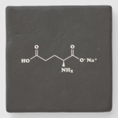 MSG Mononatrium glutamaat Molecule Chemische formu Stenen Onderzetter (Voorkant)