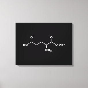 MSG Mononatriumglutamaat Molecuul Chemische Formul Canvas Afdruk