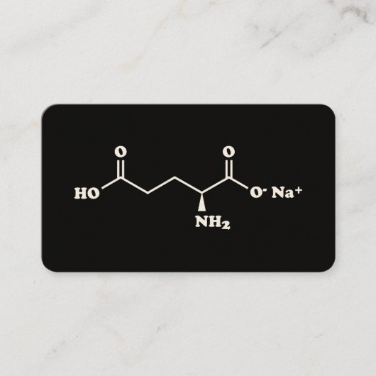 MSG Monosodium Glutamate Molecule Chemical Formula Visitekaartje (Voorkant)