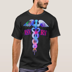 MSN Geregistreerde zurse RN Caduceus Nursing Emble T-shirt
