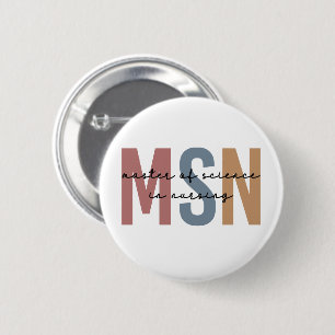 MSN Master of Science in het Afstuderen Verpleegku Ronde Button 5,7 Cm
