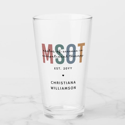 MSOT Master of Science in Occupational Therapy Glas (Voorkant)