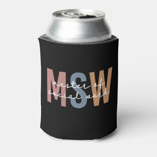 MSW Master of Social Work Retro Afstuderen Blikjeskoeler (Blikje Achterkant)