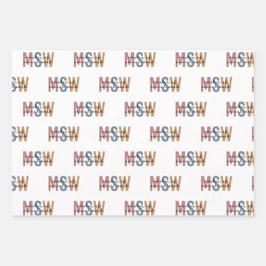 MSW Master of Social Work Retro Afstuderen Inpakpapier Vel (Voorkant 2)