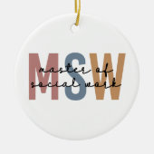 MSW Master of Social Work Retro Afstuderen Keramisch Ornament (Voorkant)