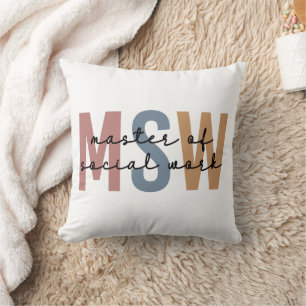MSW Master of Social Work Retro Afstuderen Kussen