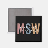 MSW Master of Social Work Retro Afstuderen Magneet (Voorkant / Achterkant)
