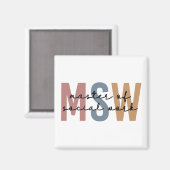 MSW Master of Social Work Retro Afstuderen Magneet (Voorkant / Achterkant)