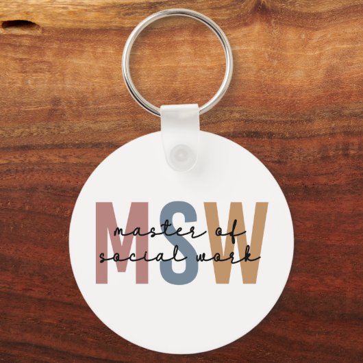 MSW Master of Social Work Retro Afstuderen Sleutelhanger (Achterkant)