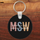 MSW Master of Social Work Retro Afstuderen Sleutelhanger (Achterkant)