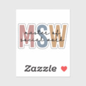 MSW Master of Social Work Retro Afstuderen Sticker (Vel)