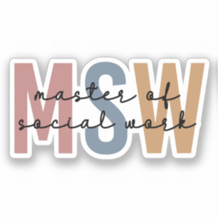 MSW Master of Social Work Retro Afstuderen Sticker