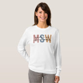MSW Master of Social Work Retro Afstuderen T-shirt (Voorkant volledig)