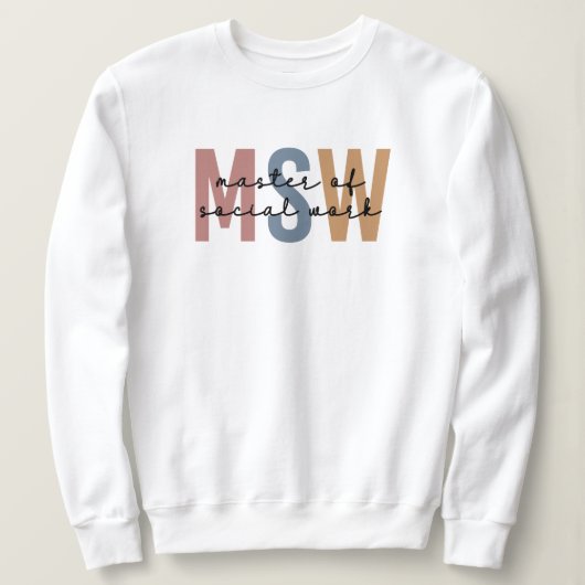 MSW Master of Social Work Retro Afstuderen Trui (Design voorkant)