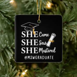 MSW Masterdiploma Master Sociaal Werk Afgestudeerd Keramisch Ornament