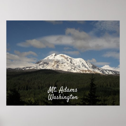 Mt. Adams Washinton met Forest and Blue Sky Foto Poster (Voorkant)