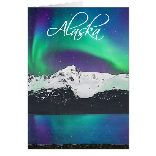 Mt Alice Aurora Alaska - Carte d'art de 5 po x 7 p (Devant)