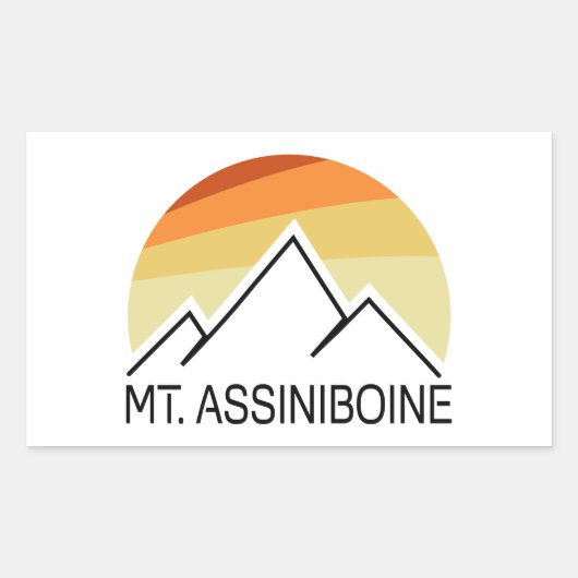 Mt. Assiniboine Retro Rechthoekige Sticker (Voorkant)