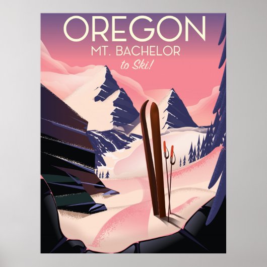 Mt. Bachelor Oregon Affiche de voyage (Devant)