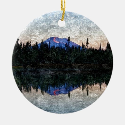 Mt Bachelor, Oregon, Dawn Keramisch Ornament (Voorkant)