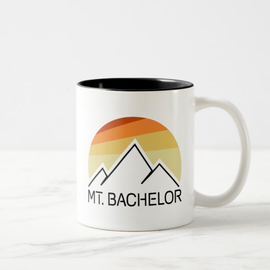 Mt. Bachelor Oregon Retro Tweekleurige Koffiemok (Rechts)