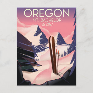 Mt.Bachelor Oregon Ski-reisposter Briefkaart