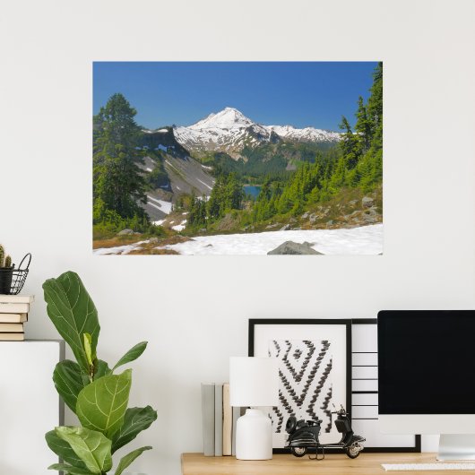 Mt. Baker, Forest en Alpine Lake Photo Poster (Thuiskantoor)